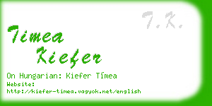 timea kiefer business card